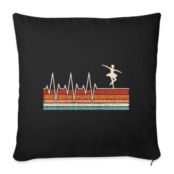 Ballet dancer heartbeat - Sofa pillowcase 17,3'' x 17,3'' (45 x 45 cm) - black - Front