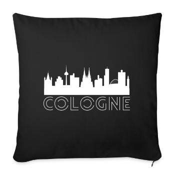 Cologne motif with silhouette of the city in white - Sofa pillowcase 17,3'' x 17,3'' (45 x 45 cm) - black - Front