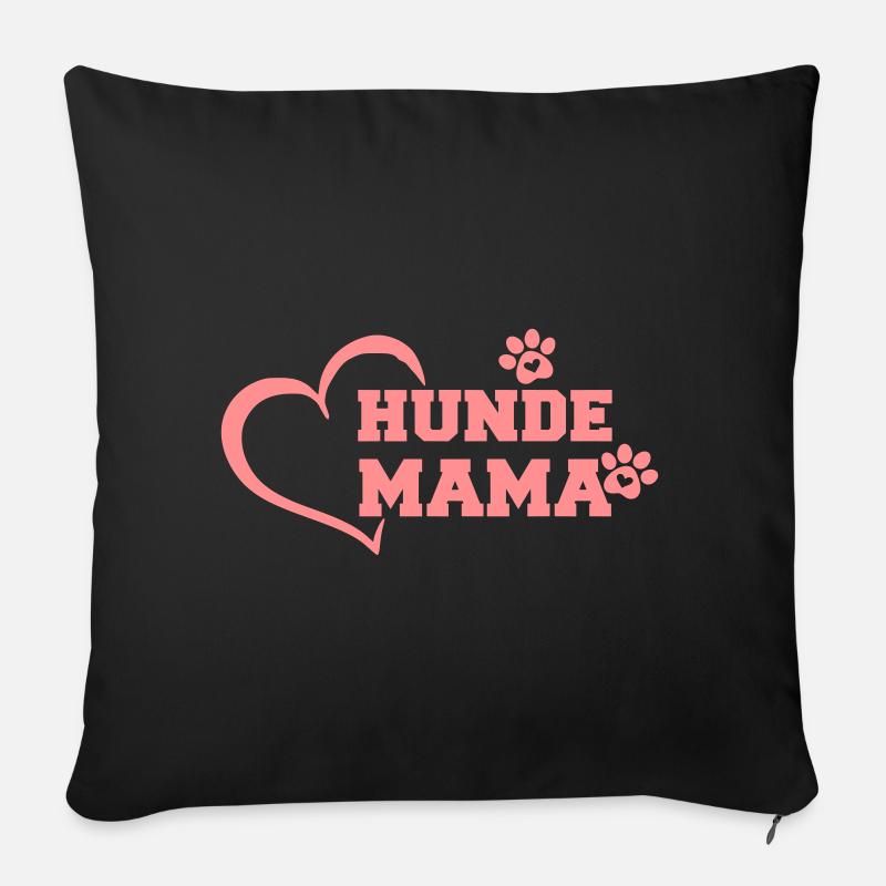 Hundemama mit Herz - Sofakissenbezug 45 x 45 cm - Schwarz
