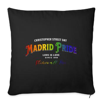 Madrid Gay Pride, LGBTQ+ - Sofa pillowcase 17,3'' x 17,3'' (45 x 45 cm) - black - Front