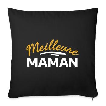 Design d'Expression Maternelle à Couleurs Vives - Housse de coussin décorative 45 x 45 cm - noir - Devant