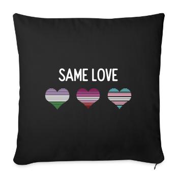 LGBTQ Pride Month - Same Love - Sofa pillowcase 17,3'' x 17,3'' (45 x 45 cm) - black - Front