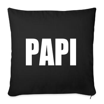 Papi - Housse de coussin décorative 45 x 45 cm - noir - Devant