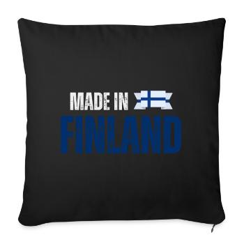 Fabriqué en Finlande, fierté finlandaise - Housse de coussin décorative 45 x 45 cm - noir - Devant