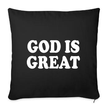 god is great - Housse de coussin décorative 45 x 45 cm - noir - Devant