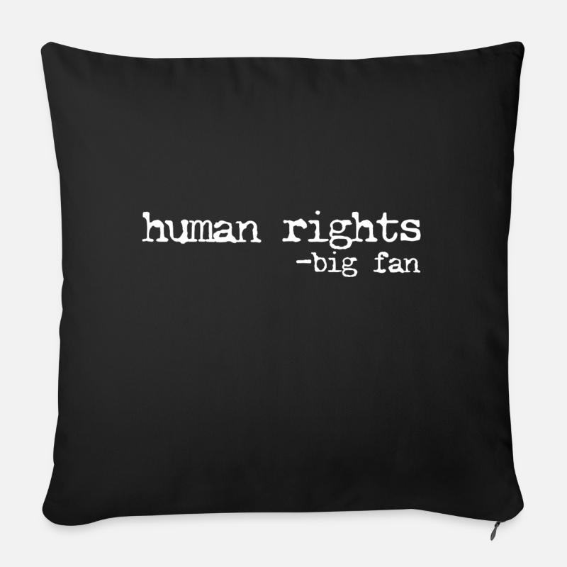 Human Rights Big Fan Protest - Sofakissenbezug 45 x 45 cm - Schwarz