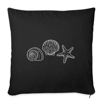 Coquillage, Étoile de mer, Escargot - blanc - Housse de coussin décorative 45 x 45 cm - noir - Devant