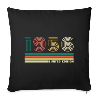 70 Années 1956 Vintage Rétro Anniversaire - Housse de coussin décorative 45 x 45 cm - noir - Devant