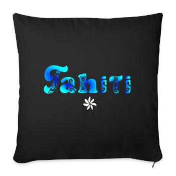 Tahiti (Blue Lagoon) - Sofa pillowcase 17,3'' x 17,3'' (45 x 45 cm) - black - Front