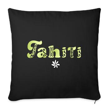 Tahiti (citron vert) - Housse de coussin décorative 45 x 45 cm - noir - Devant