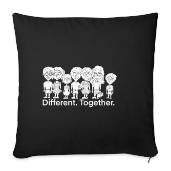 Diversity and cohesion - Sofa pillowcase 17,3'' x 17,3'' (45 x 45 cm) - black - Front