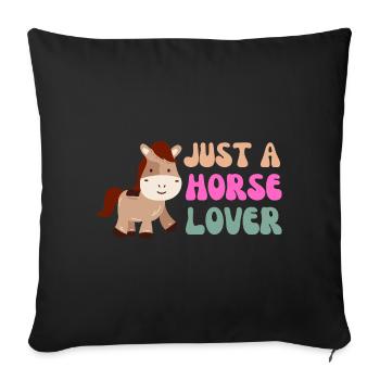 Whimsical Horse Lover Illustration - Sofa pillowcase 17,3'' x 17,3'' (45 x 45 cm) - black - Front