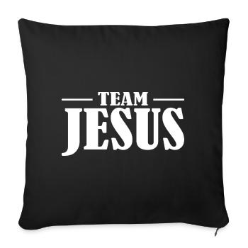 Conception du lettrage de l’équipe Jésus - Housse de coussin décorative 45 x 45 cm - noir - Devant