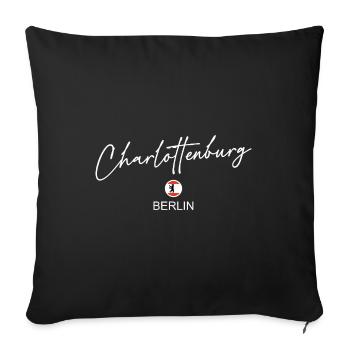 Charlottenburg - Berlin Flagge - Berliner Bär - Sofakissenbezug 45 x 45 cm - Schwarz - Vorne
