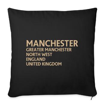 Manchester – Angleterre Lyrique - Housse de coussin décorative 45 x 45 cm - noir - Devant