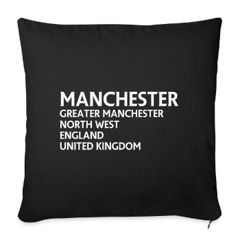 Manchester City Names Typographic Grid - Sofa pillowcase 17,3'' x 17,3'' (45 x 45 cm) - black - Front