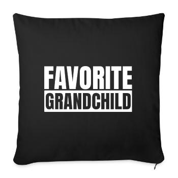 Petit-enfant préféré - Housse de coussin décorative 45 x 45 cm - noir - Devant