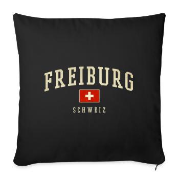 Fribourg Switzerland Emblem - Sofa pillowcase 17,3'' x 17,3'' (45 x 45 cm) - black - Front