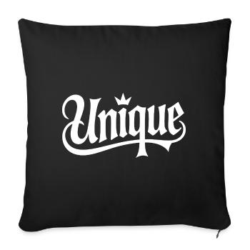unique unique unique self-worth unique - Sofa pillowcase 17,3'' x 17,3'' (45 x 45 cm) - black - Front