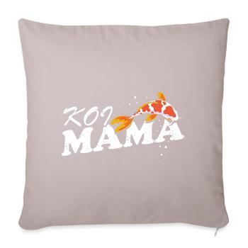 Koi Mama Proud Funny Fish Mom Pond Life - Sofa pillowcase 17,3'' x 17,3'' (45 x 45 cm) - light taupe - Front