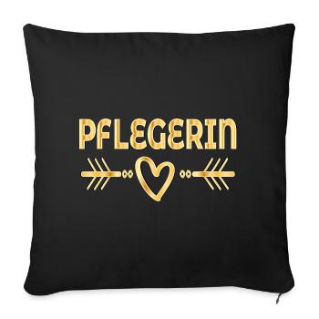 Heart, thank you, nurse - Sofa pillowcase 17,3'' x 17,3'' (45 x 45 cm) - black - Front