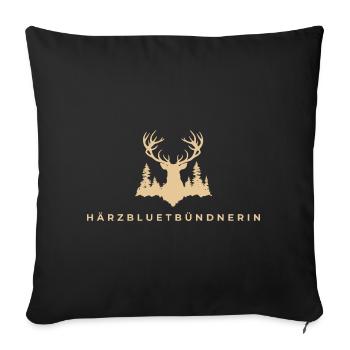 Härzbluetgraubünden - Housse de coussin décorative 45 x 45 cm - noir - Devant