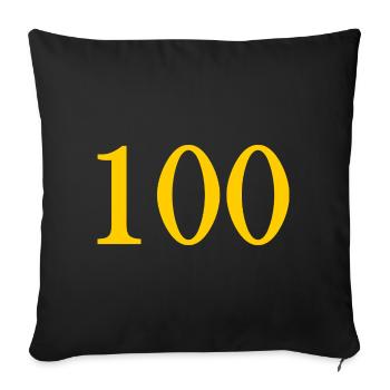 100. 100 YEARS. 100th ANNIVERSARY. BIRTHDAY 100 - Sofa pillowcase 17,3'' x 17,3'' (45 x 45 cm) - black - Front