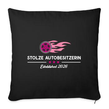 Car Owner 2026 Driver's License New Car Car - Sofa pillowcase 17,3'' x 17,3'' (45 x 45 cm) - black - Front