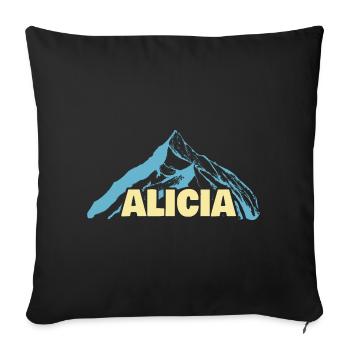 Gift for Alicia - Sofa pillowcase 17,3'' x 17,3'' (45 x 45 cm) - black - Front