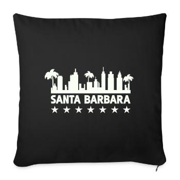 Silhouette côtière de Santa Barbara - Housse de coussin décorative 45 x 45 cm - noir - Devant