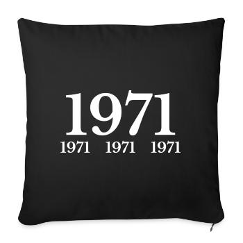 1971 - Housse de coussin décorative 45 x 45 cm - noir - Devant