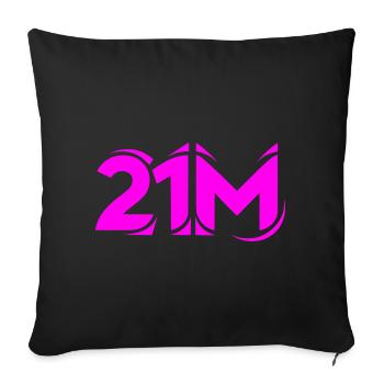 21M Bitcoin Supply Crypto Design21 Limit Million - Sofa pillowcase 17,3'' x 17,3'' (45 x 45 cm) - black - Front