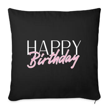 Bon anniversaire - Housse de coussin décorative 45 x 45 cm - noir - Devant