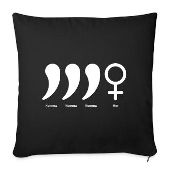 KOMMA KOMMA KOMMA HER – JGA PARTY MALLE DESIGN - Housse de coussin décorative 45 x 45 cm - noir - Devant