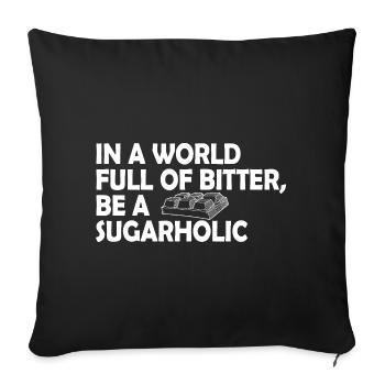 Sugarholic World Bold Tee - Sofa pillowcase 17,3'' x 17,3'' (45 x 45 cm) - black - Front