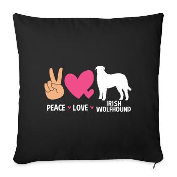 Lévrier irlandais - Housse de coussin décorative 45 x 45 cm - noir - Devant