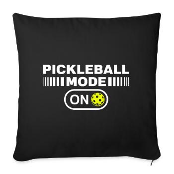 Pickleball Mode on Funny Pickleball Player - Sofa pillowcase 17,3'' x 17,3'' (45 x 45 cm) - black - Front