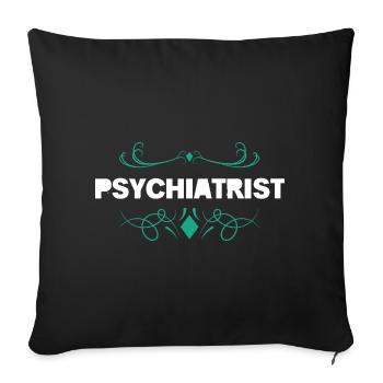 Psychiatrist Flourish Typography - Sofa pillowcase 17,3'' x 17,3'' (45 x 45 cm) - black - Front