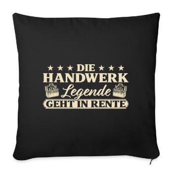 Handwerk Abschied Handwerker in Rente - Sofakissenbezug 45 x 45 cm - Schwarz - Vorne