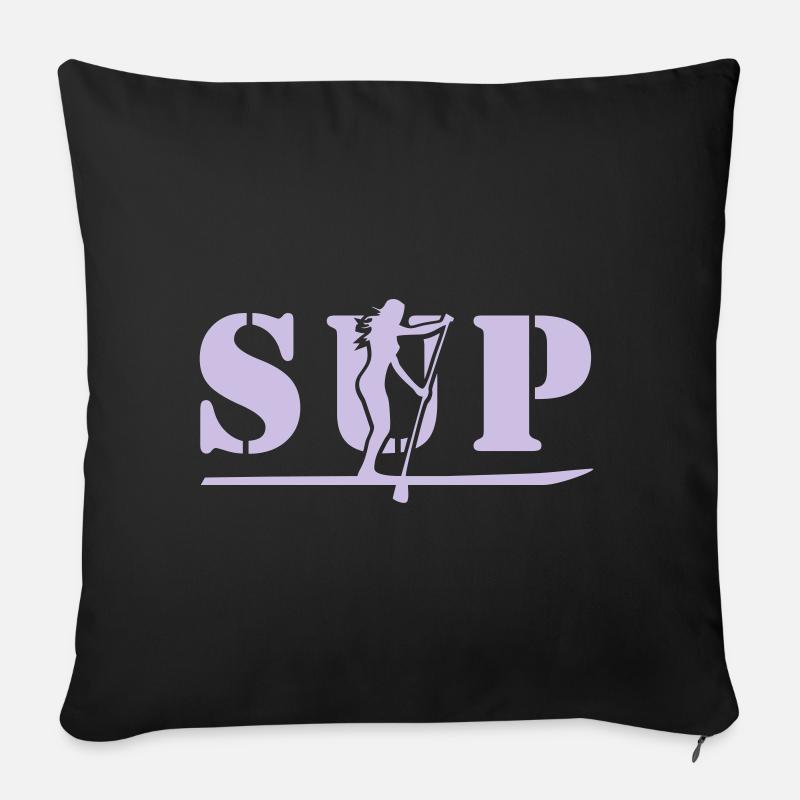 fille sup - Housse de coussin décorative 45 x 45 cm - noir