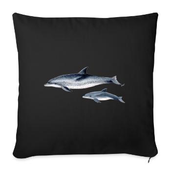Repéré Dolphin - Dauphin tacheté - Dauphin tacheté - Housse de coussin décorative 45 x 45 cm - noir - Devant