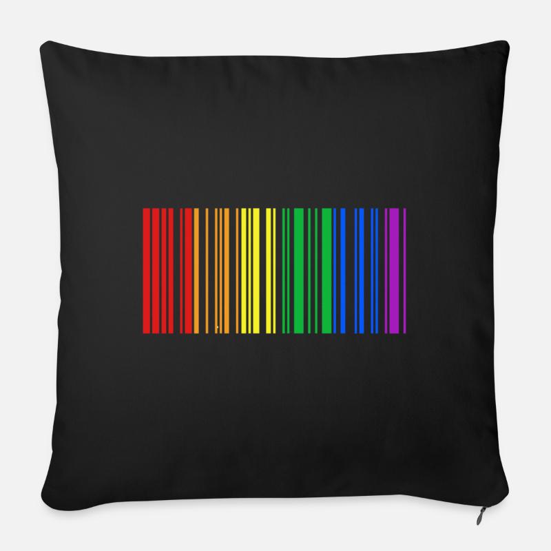LGBT - Regenbogenfahne - Sofakissenbezug 45 x 45 cm - Schwarz