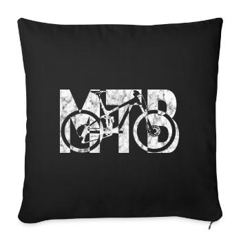 MTB Mountainbike - Sofakissenbezug 45 x 45 cm - Schwarz - Vorne