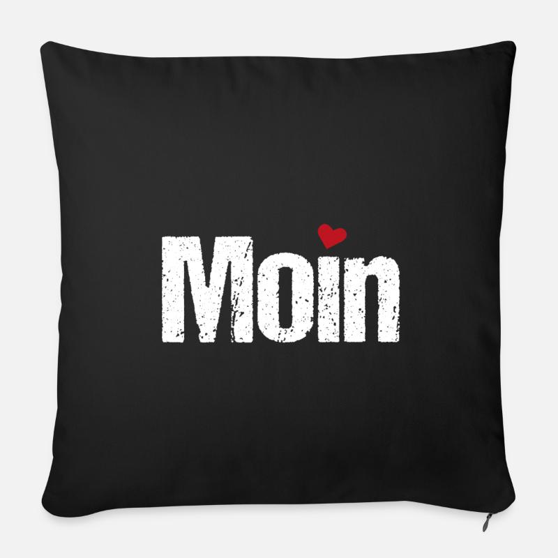 Moin Herz - Housse de coussin décorative 45 x 45 cm - noir