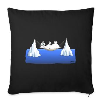 Eisberg Chillen - Sofakissenbezug 45 x 45 cm - Schwarz - Vorne