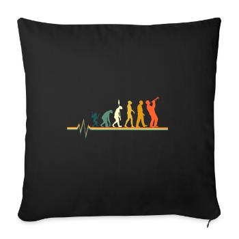 Trumpet Heartbeat Evolution Instrument Gift - Sofa pillowcase 17,3'' x 17,3'' (45 x 45 cm) - black - Front