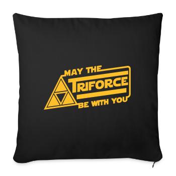 Triforce with you (lettering) - Sofa pillowcase 17,3'' x 17,3'' (45 x 45 cm) - black - Front