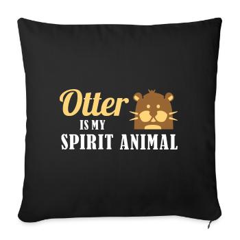 Otter - Sofakissenbezug 45 x 45 cm - Schwarz - Vorne