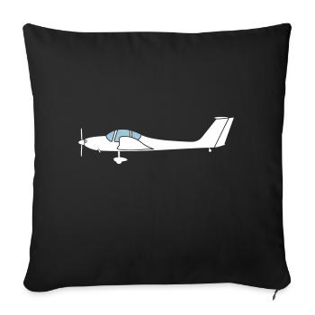 Grob109 Motorglider TMG planeur - Housse de coussin décorative 45 x 45 cm - noir - Devant