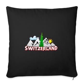 Switzerland - Sofa pillowcase 17,3'' x 17,3'' (45 x 45 cm) - black - Front